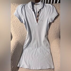 Never Worn - Pastel Blue Burberry Brit Pique Polo T-Shirt Dress Size S